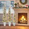 Set of 3 Snow Flocked Pre-Lit Christmas Trees with 8 Lighting Modes